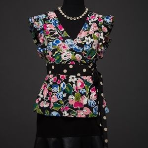 Anthropologie Odille Silk Wrap Blouse